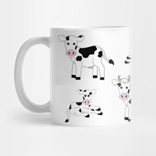 Cute Cow Family Stickers Mug